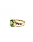 A pedido - Anillo Turmalina Verde Oval Grifa y Turmalinas Rainbow