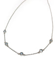 A pedido - Collar Platino Topacios Azules engastados en bisel