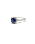 A pedido - Anillo Zafiro Redondo en Grifa Halo
