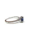 A pedido - Anillo Zafiro Redondo en Grifa Halo