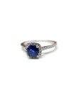 A pedido - Anillo Zafiro Redondo en Grifa Halo