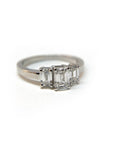 A pedido - Anillo Tricillo Corte Esmeralda en Grifa