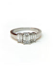 A pedido - Anillo Tricillo Corte Esmeralda en Grifa