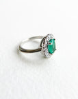A pedido - Anillo Esmeralda Oval en Grifa Halo