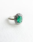 A pedido - Anillo Esmeralda Oval en Grifa Halo