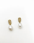 A pedido - Aros Colgantes Perla Gota Deco Gold