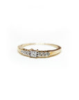 A pedido - Anillo Diamante Princess en Grifa 0,08 ct y brillantes en argolla