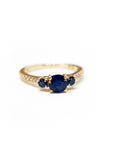 A pedido - Anillo Tricillo Zafiro Redondo en Grifa