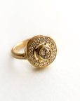 A pedido - Anillo Diamante Brillante en Bisel 0,40 ct Halo Ruleteado