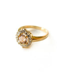 A pedido - Anillo Morganita Redonda 7mm Grifa Halo