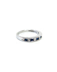 A pedido - Anillo Cintillo Zafiros 0,03 ct y Brillantes 0,01 ct en Riel