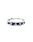 A pedido - Anillo Cintillo Zafiros 0,03 ct y Brillantes 0,01 ct en Riel