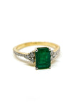 A pedido - Anillo Esmeralda Princess en Grifa 7 x 5 mm y Brillantes