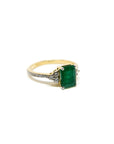 A pedido - Anillo Esmeralda Princess en Grifa 7 x 5 mm y Brillantes