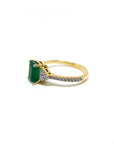 A pedido - Anillo Esmeralda Princess en Grifa 7 x 5 mm y Brillantes
