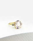 A pedido - Anillo Morganita Oval 10mm Grifa y Brillantes