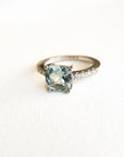 A pedido - Anillo Aguamarina Cushion en Grifa