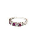 A pedido - Anillo Cintillo Rubís y Diamantes en Grifa
