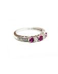 A pedido - Anillo Cintillo Rubís y Diamantes en Grifa