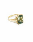 A pedido - Anillo Turmalina Verde Rectangular Grifa 10 x 7 mm