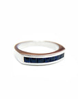 A pedido - Anillo Cintillo Zafiros Princess en Riel 3x3 mm