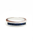A pedido - Anillo Cintillo Zafiros Princess en Riel 3x3 mm