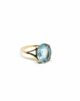 A pedido - Anillo Topacio Azul Oval Grifa 11 mm