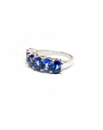 A pedido - Anillo Cintillo Zafiros Ovales en Grifa