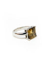 A pedido - Anillo Citrino Rectangular Grifa 8x7 mm