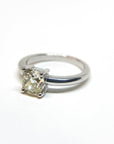 A pedido - Anillo Diamante Cushion Amarillo en Grifa 0,70 Ct