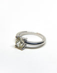 A pedido - Anillo Diamante Cushion Amarillo en Grifa 0,70 Ct