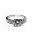 A pedido - Anillo Diamante Brillante en Grifa y brillantes en degradé