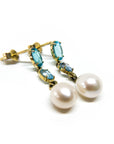 A pedido - Aros Colgantes Perlas, Apatitas y Topacio Gold