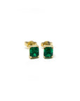A pedido - Aros Stud Esmeralda 5mm Cuadrada Grifa Gold