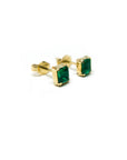 A pedido - Aros Stud Esmeralda 5mm Cuadrada Grifa Gold