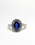 A pedido - Anillo Zafiro Oval en Grifa 7x4 mm Halo