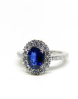 A pedido - Anillo Zafiro Oval en Grifa 7x4 mm Halo