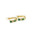 A pedido - Aros Argollas Esmeralda y Diamantes 0,04.5 Ct grifa Gold (1 cm)