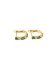 A pedido - Aros Argollas Esmeralda y Diamantes 0,04.5 Ct grifa Gold (1 cm)
