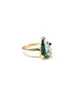 A pedido - Anillo Turmalina Verde oscuro Pera Grifa 13x8 mm