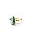 A pedido - Anillo Turmalina Verde oscuro Pera Grifa 13x8 mm