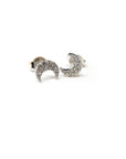 A pedido - Aros Stud Diamantes Luna Platino