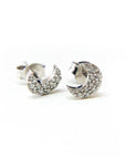 A pedido - Aros Stud Diamantes Luna Platino