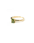 A pedido - Anillo Zafiro verde Cuadrado en Grifa 5 x 5 mm