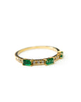 A pedido - Anillo Cintillo Esmeraldas Rectangulares en Grifa 4x2 mm