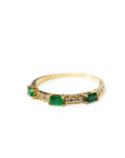 A pedido - Anillo Cintillo Esmeraldas Rectangulares en Grifa 4x2 mm