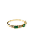 A pedido - Anillo Cintillo Esmeraldas Rectangulares en Grifa 4x2 mm