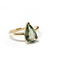 A pedido - Anillo Turmalina Verde Pera Grifa 12 x 7 mm