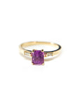 A pedido - Anillo Zafiro Rosado Carré 5 x 5 mm en Grifa y Trapecios en argolla