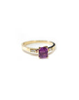 A pedido - Anillo Zafiro Rosado Carré 5 x 5 mm en Grifa y Trapecios en argolla